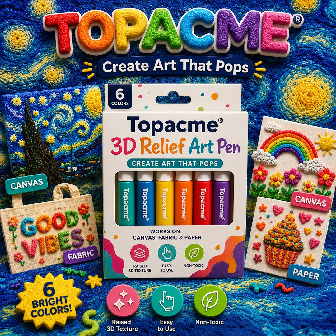 Topacme® 3D Relief Art Pen – Turn Flat Drawings Into Touchable 3D Art🪄