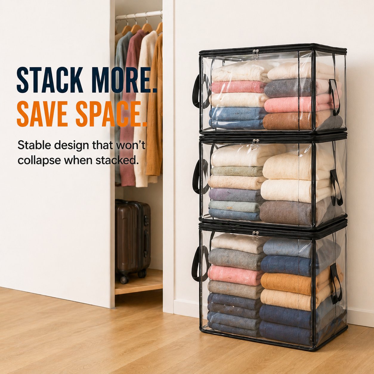 LAST DAY 70% OFF ✨📦 Large Heavy-Duty Thick Plastic Clear Storage🎁💞