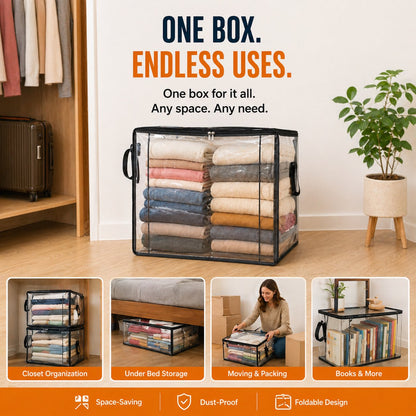 LAST DAY 70% OFF ✨📦 Large Heavy-Duty Thick Plastic Clear Storage🎁💞