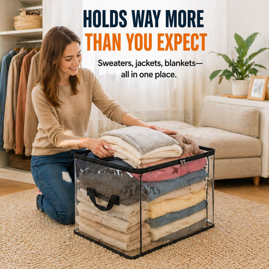 LAST DAY 70% OFF ✨📦 Large Heavy-Duty Thick Plastic Clear Storage🎁💞