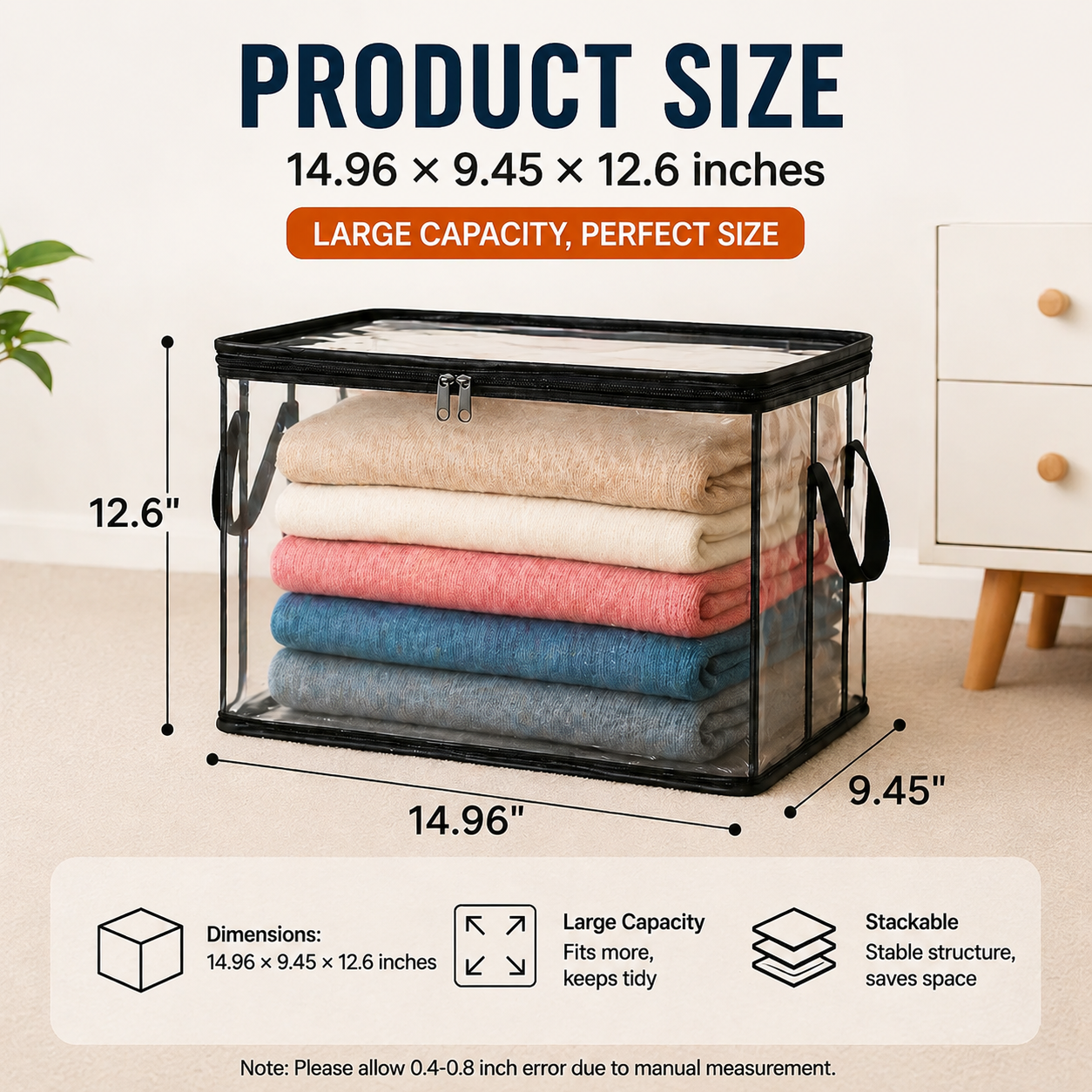 LAST DAY 70% OFF ✨📦 Large Heavy-Duty Thick Plastic Clear Storage🎁💞