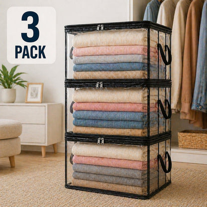 LAST DAY 70% OFF ✨📦 Large Heavy-Duty Thick Plastic Clear Storage🎁💞