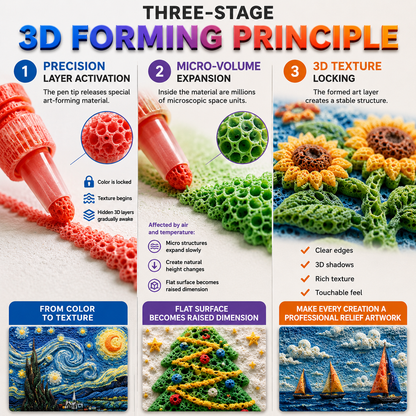 Topacme® 3D Relief Art Pen – Turn Flat Drawings Into Touchable 3D Art🪄